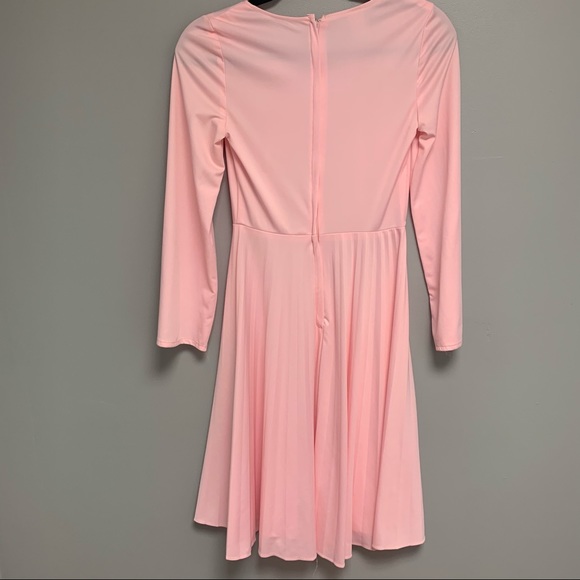 Vintage Baby Pink Women’s Long Sleeve Dress - Picture 3 of 11